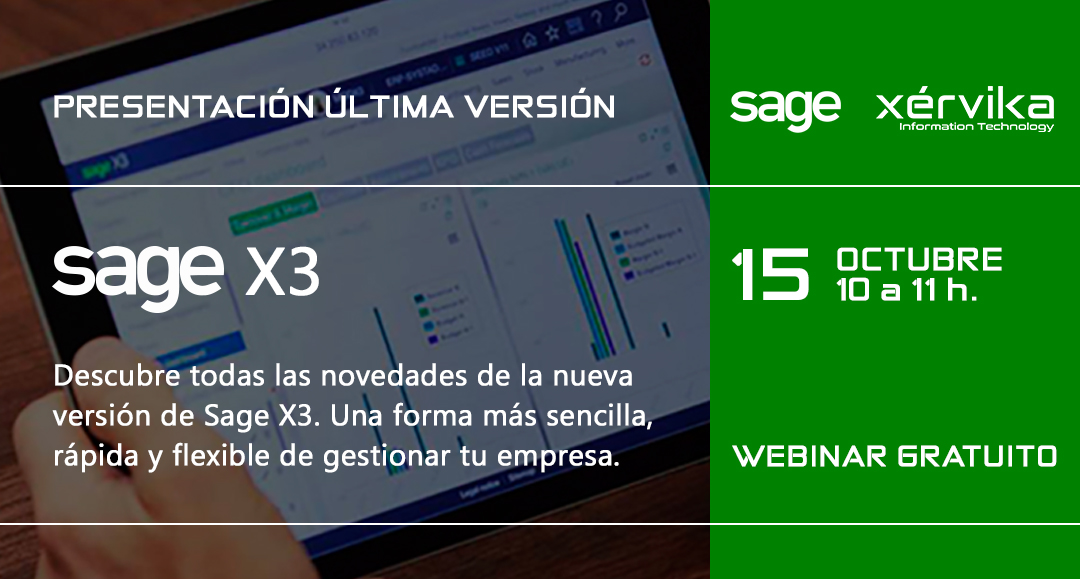 Próximo webinar de presentación de la última versión de Sage X3